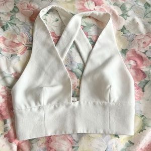 Aritzia Wilfred White Bustier Top